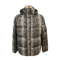 

Factory OEM 100% Polyester Snake Print Hoody Padded Puffer Jacket Men