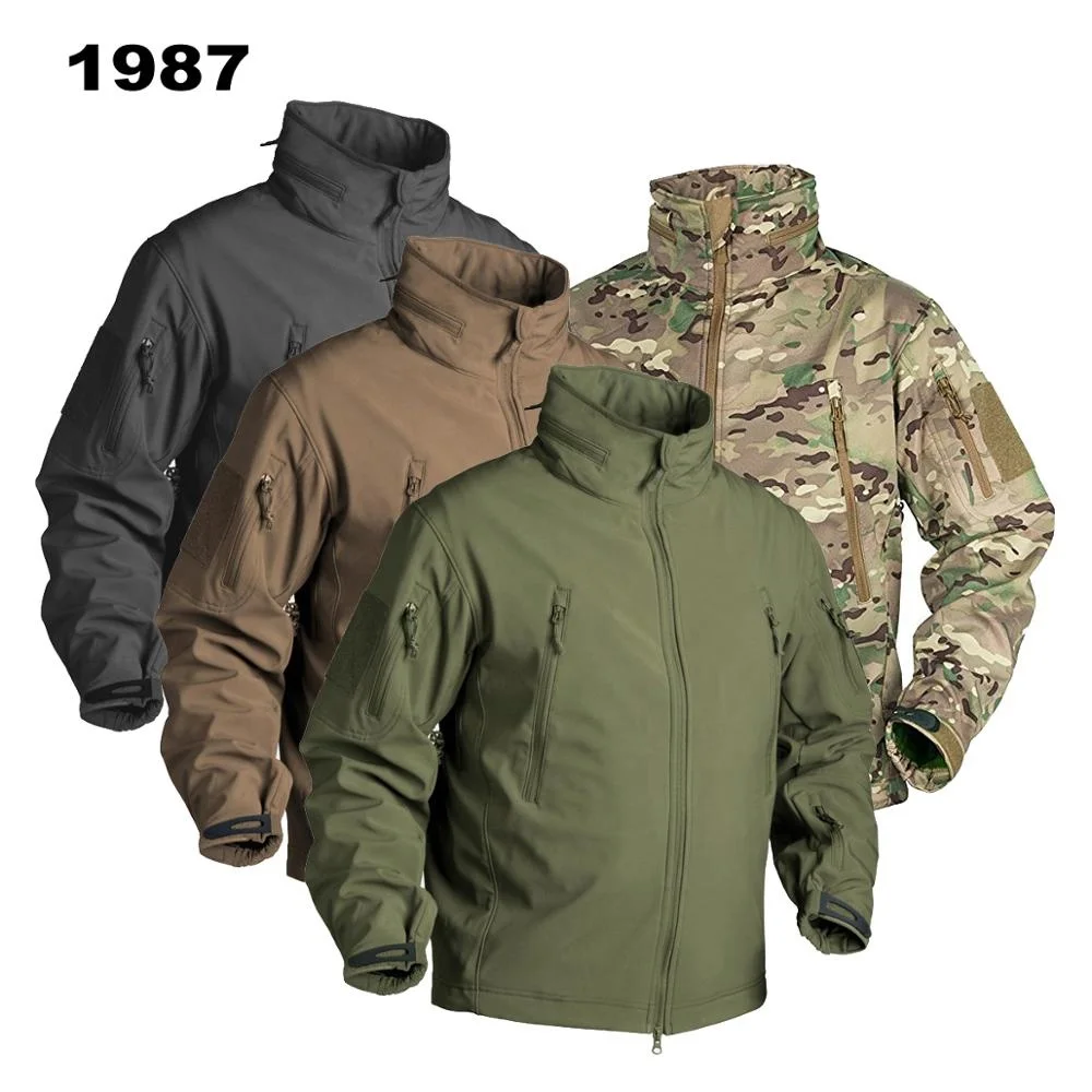 

Men's Softshell Military Tactical Jacket Camouflage Waterproof Combat Jacket Hidden Hoody Coat Army Uniform Windbreaker