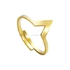 Wholesale Open Triangle V Shape Rings Adjustable Geometric Stainless Steel Fashion Ring Jewellery Elegant Women Accessories