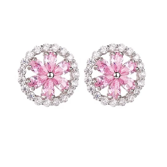 

Cheap Price Wholesale Jewelry Flower hollow Austria Crystal Stud Earring, Yellow,pink,red,blue