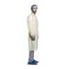 disposable yellow patient gown ,non woven isolation gown ,patient gown with elastic cuff