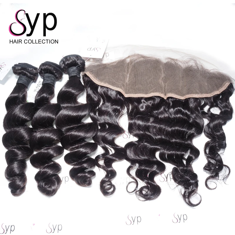 

34 Inch Darling Loose Wave Virgin Hair Bundles With Lace Frontal Closure Extension