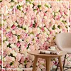 Shininglife Brand High quality artificial silk rose hydrangea peony wedding artificial flower wall panel