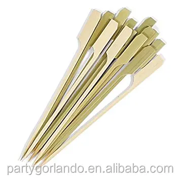 

Party Picks Gun Shaped Flat Bamboo Teppo Skewers, Natural yellow, green