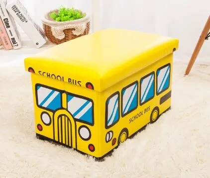 Collapsible Storage Trunk School Bus Container School Bus Toy Folding ...