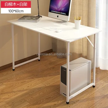 Computer Table Simple Design Elegant Mdf Metal Study Laptop Pc