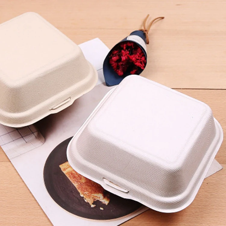 Custom Pulp Disposable Bento Box Biodegradable Food Container Bamboo