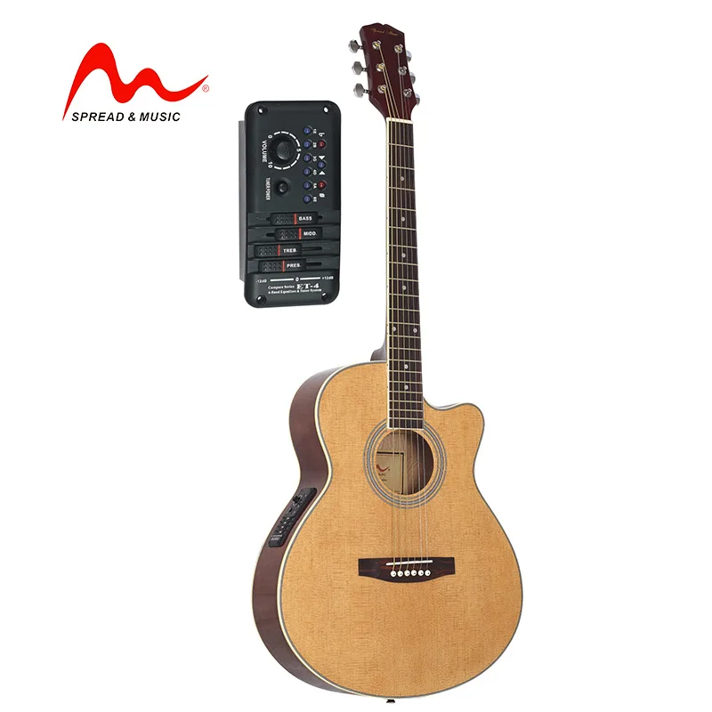 

Popular acoustic electric guitar with EQ pickup preamp for beginner guitar