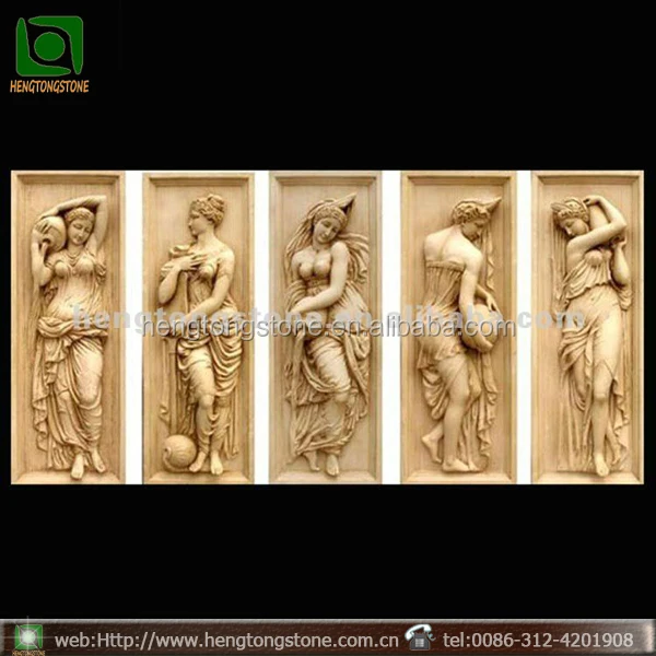 
Stone Carved Lady Wall Relief Sculpture 