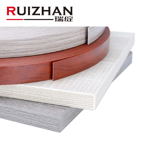 
Ruizhan 0.4Mm- 2Mm Thickness Pvc Decorative Plastic Desk Wood Furniture Edge Banding Trim Tape For Cabinet 