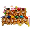7cm Super Cute graduation bear with keychain Plush Toys, stuffed toys, soft graduation bear,10 colors cap to choose