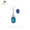 Simply 925 Sterling Silver Prong Setting Color Changed Stone Women's Pendant Necklace Jewelry