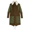 Custom winter oversized shearling collar padded jacket parka men coat