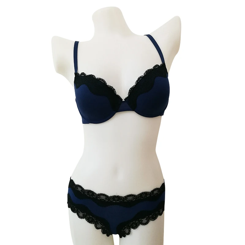 blue lace bra and panty set