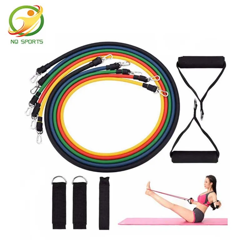 

Elastic Resistance Tube 11 Piece Resistance Band Set Yoga Bands Bandas De Resistencia Strength Training Pull Rope Fitness Belt, Can be customized