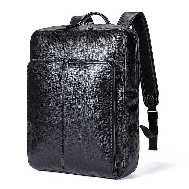 

Handmade genuine leather men travel backpack black leather bags wholesale laptop backpack 17 inch