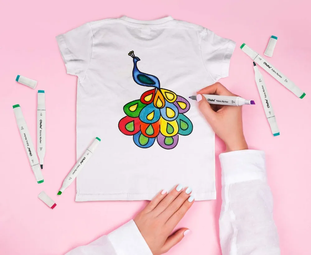 Tshirt Permanent Fabric Paint Marker Pen Dual Tips Clothes Shoes Diy
