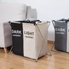 Marble Field Laundry Hampers X-Frame Double Laundry Basket 2 Section Oxford Dirty Laundry Hamper Sorter Aluminum Frame Foldable