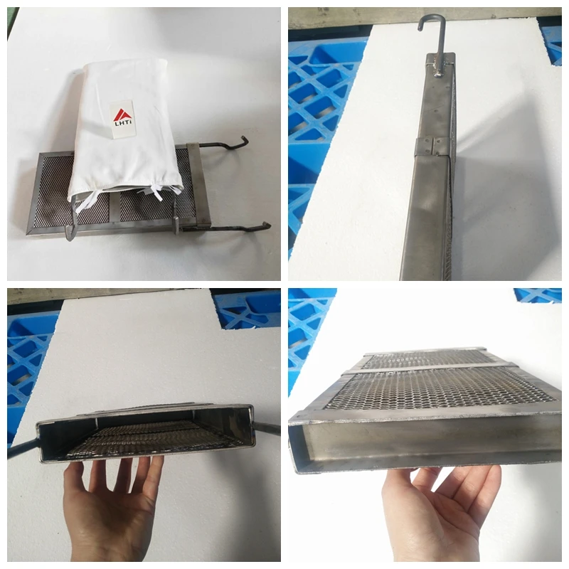 titanium basket mesh to hook with PP anode bags for Electroplating