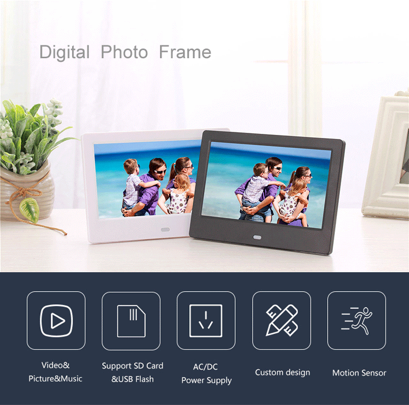 Super Slim 7 Inch Acrylic Frame Material Hot Sale Video Play Digital