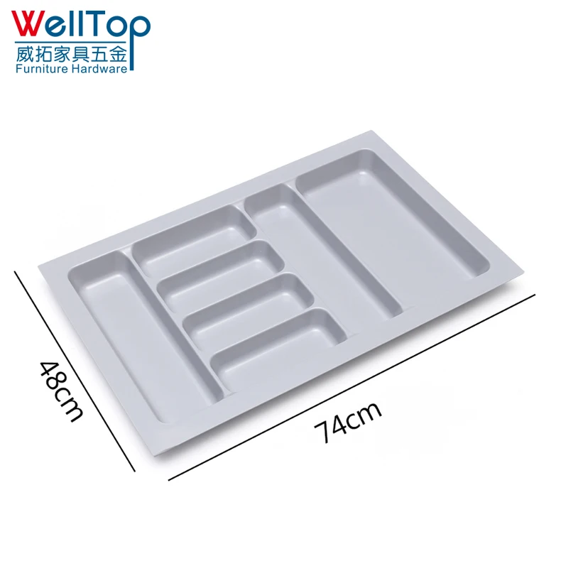 White Black Grey Plastic Kitchen Drawer Cutlery Tray For Kitchen
