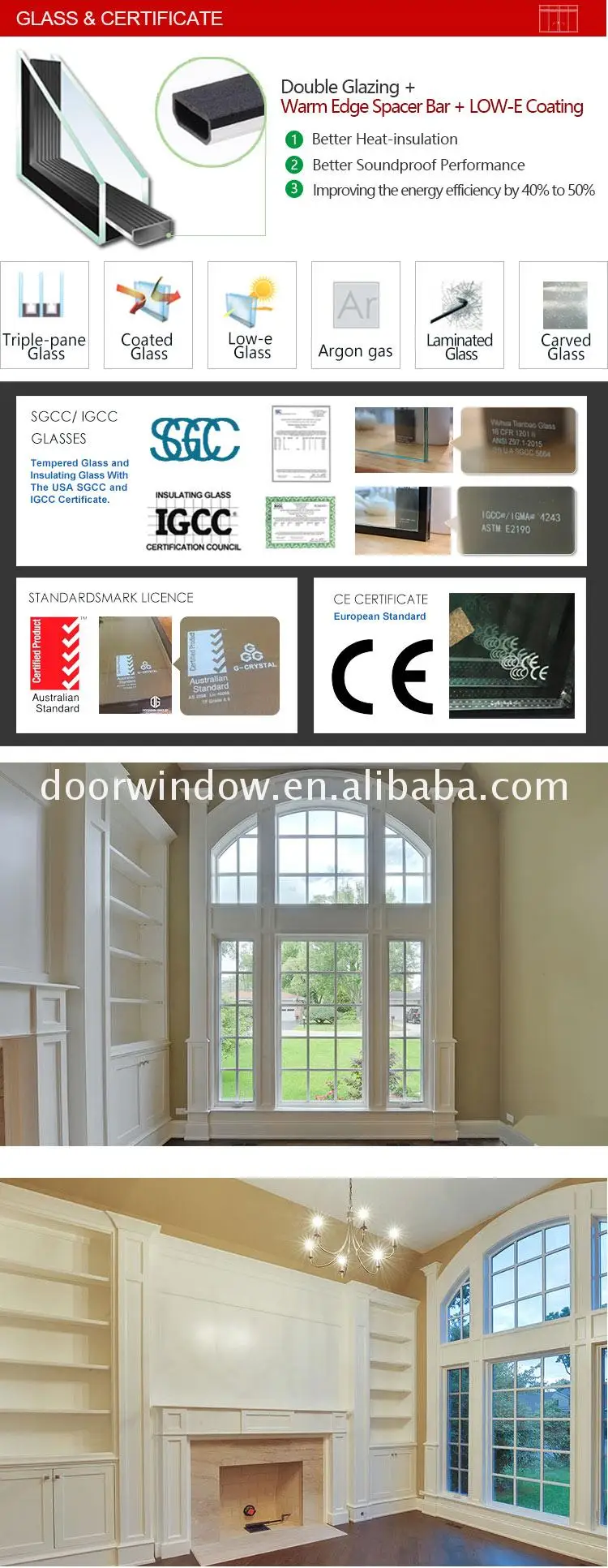 Floor to ceiling aluminum fixed window glazed balustrade windows glass project