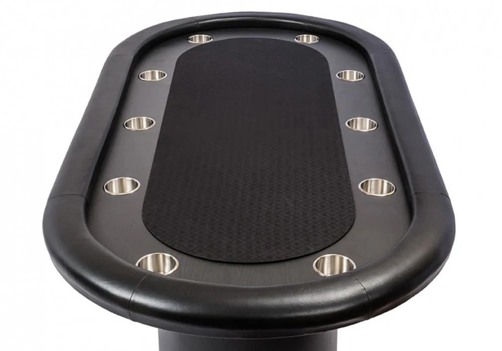 
84 inch 10 person Pro casino texas hold em poker table with Arc wooden leg 