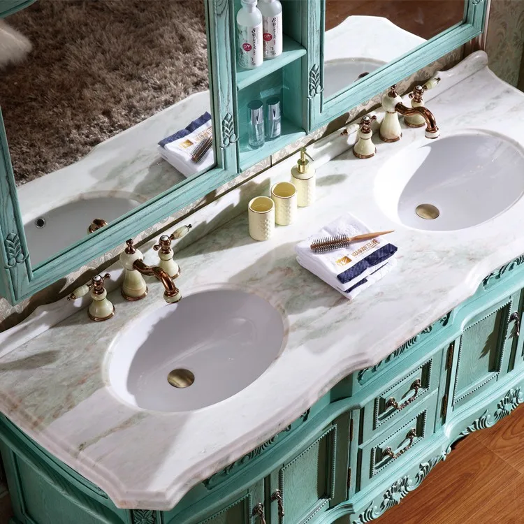 70 Noble Rustic Blue Bathroom Vanity With Double Sinks And Marble Top   HTB1qemuPpXXXXajaXXXq6xXFXXXs 