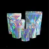 Holographic Ziplock bag mylar ziplock USB cable Earplug Earphone packaging bags with clear front