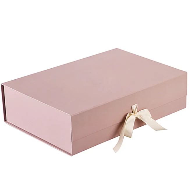 Customize Pink Book Style Gift Box With Ribbon - Buy Pink Book Style ...