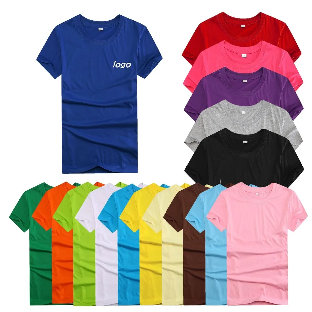 

Wholesale high quality 160g polyester cotton Customized T-Shirts for men, Black;blue;white;yellow;red;purple;green;orange;pink;multi