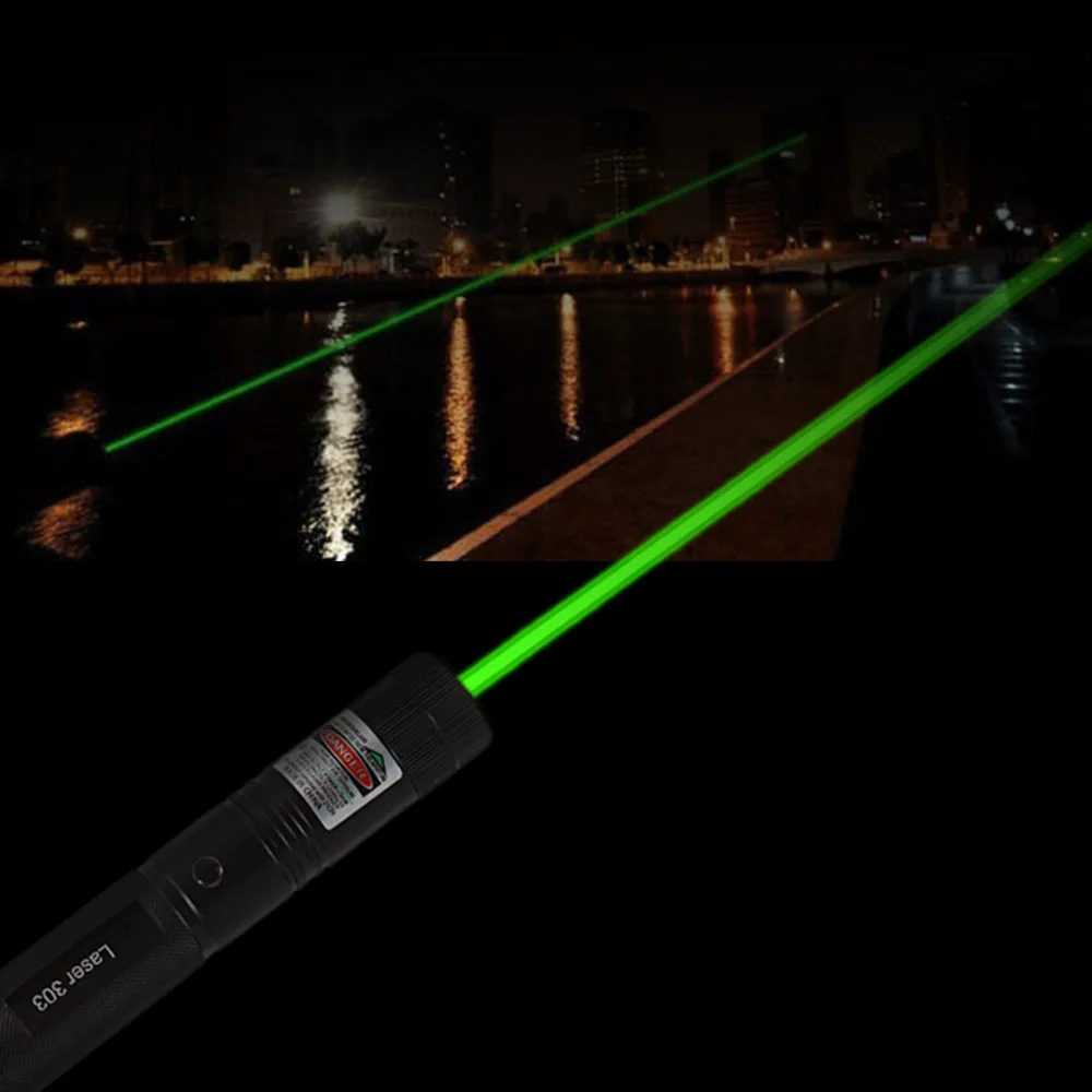 

1 pcs Powerful Laser303 Adjustable Focus 532nm Green Laser Pointer Light Output power less than 1mw no battery