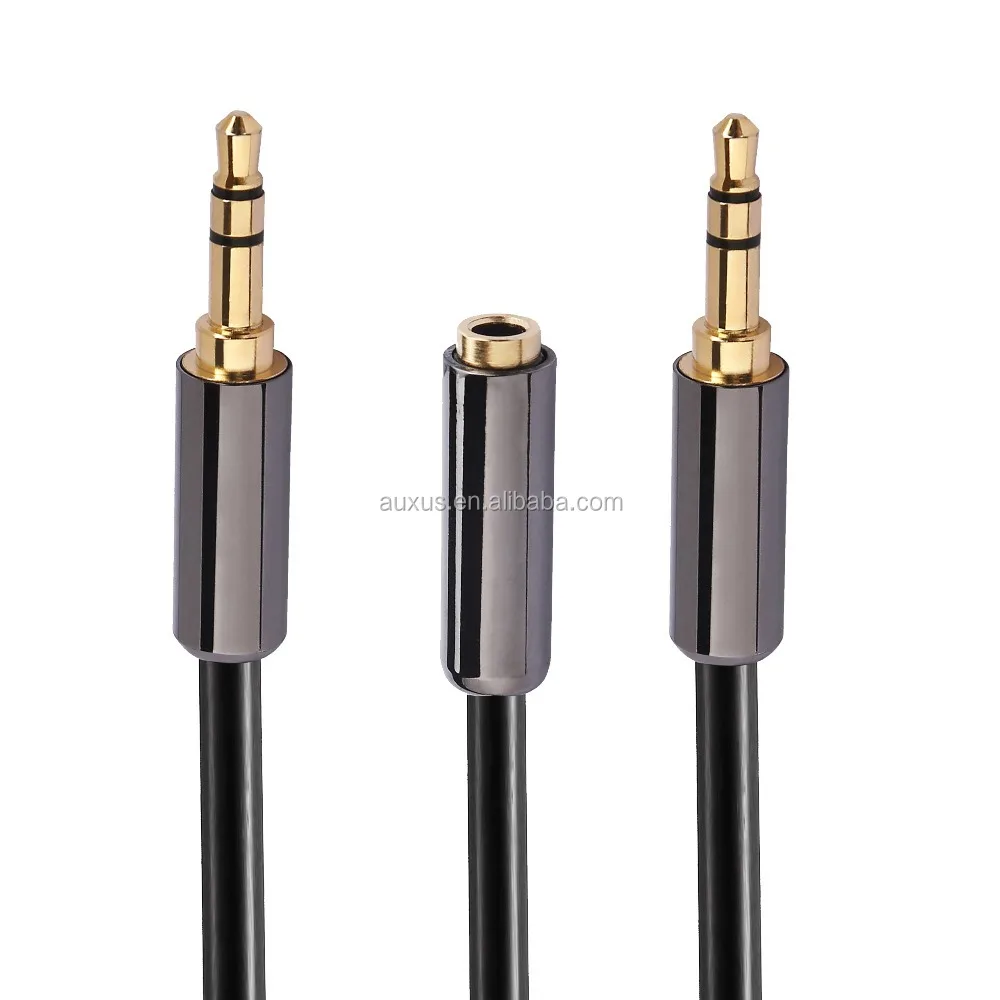 3.5mm 2 Male To 1 Female Audio Y Splitter Aux Cable For Factory Oem
