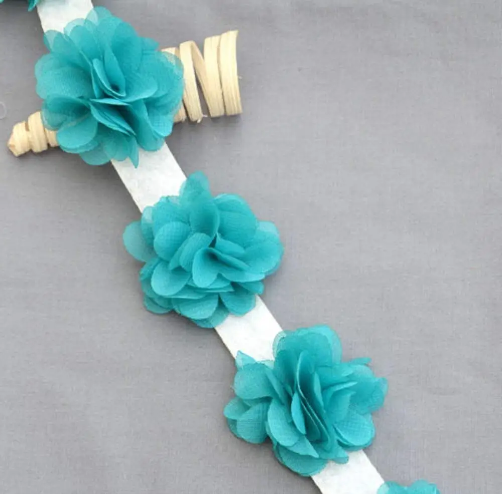 JADE//TEAL~2 Inch Wide Ruffled Candlewick Lace Trim~By 5 Yards