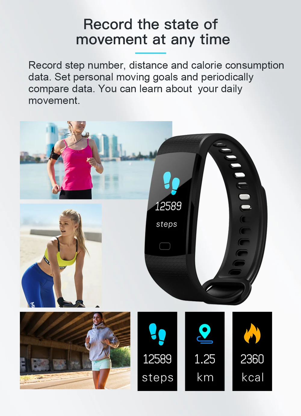 stepfly y5 smart band heart rate tracker fitness tracker blood