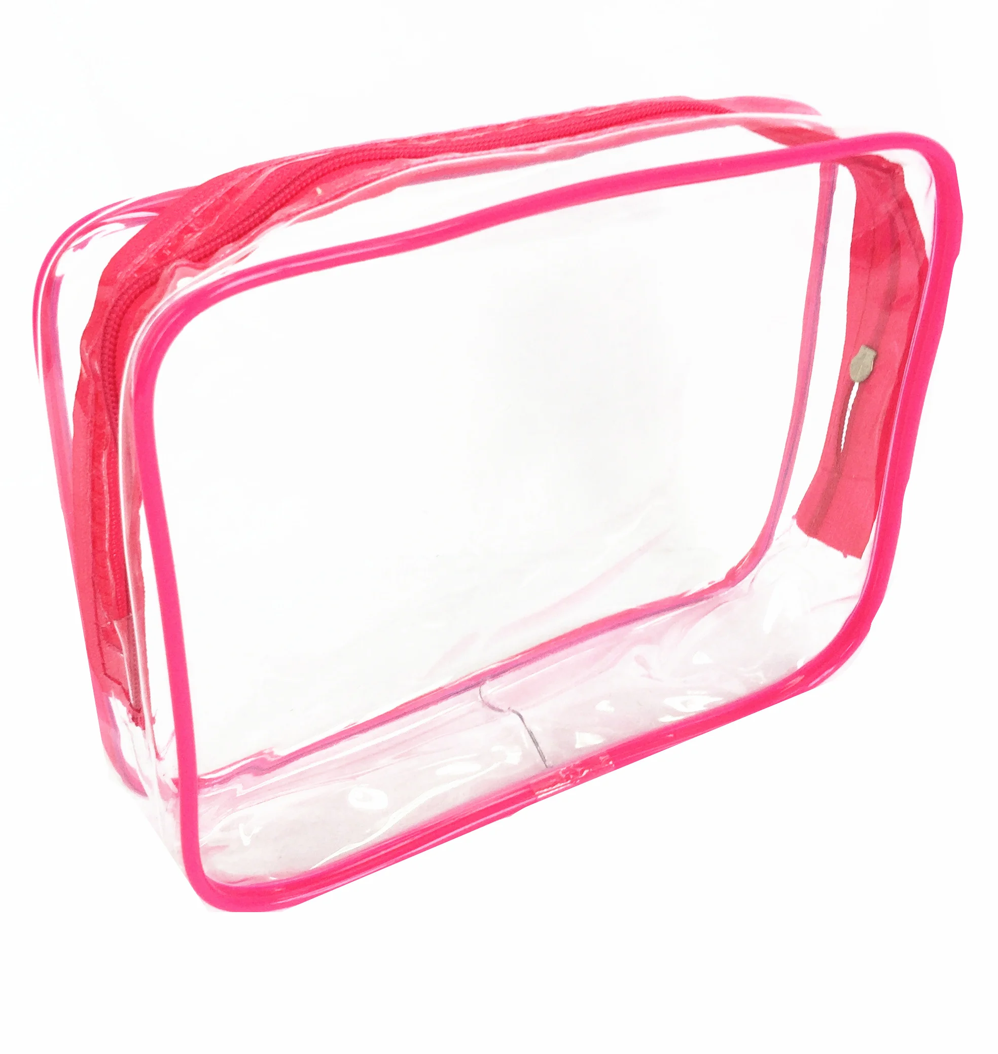 

Wholesale Cheap Reusable Portable Travel Clear Zipper PVC Cosmetic Pouch, Any color you like