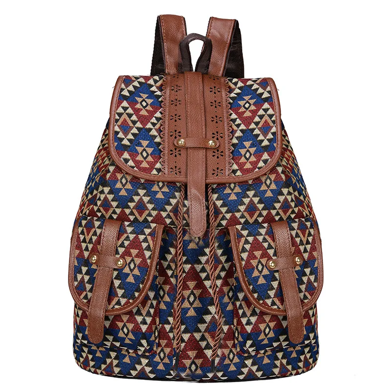 

New Teenager Girls Canvas Vintage Boho Backpack for School