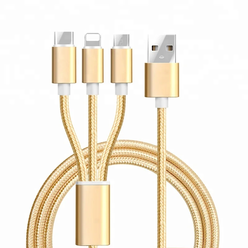 

Wholesale alibaba best sellers 1m 3ft usb 3 in 1 fast charger data cable for iphone for android usb c, Rose gold/gold/sliver/gery