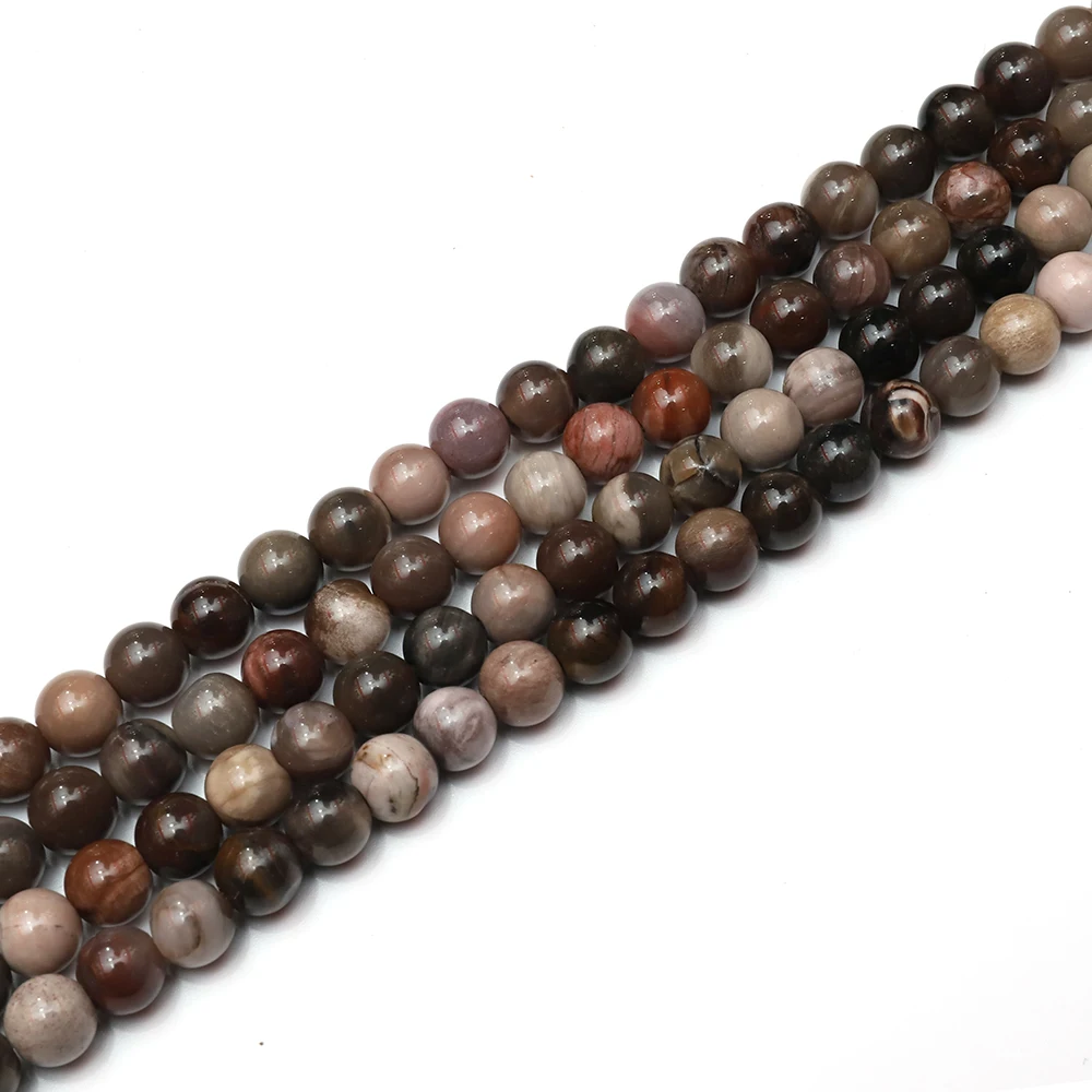 

1 Strand 6mm~12mm Round Loose Beads Natural Brown Jasper Stone