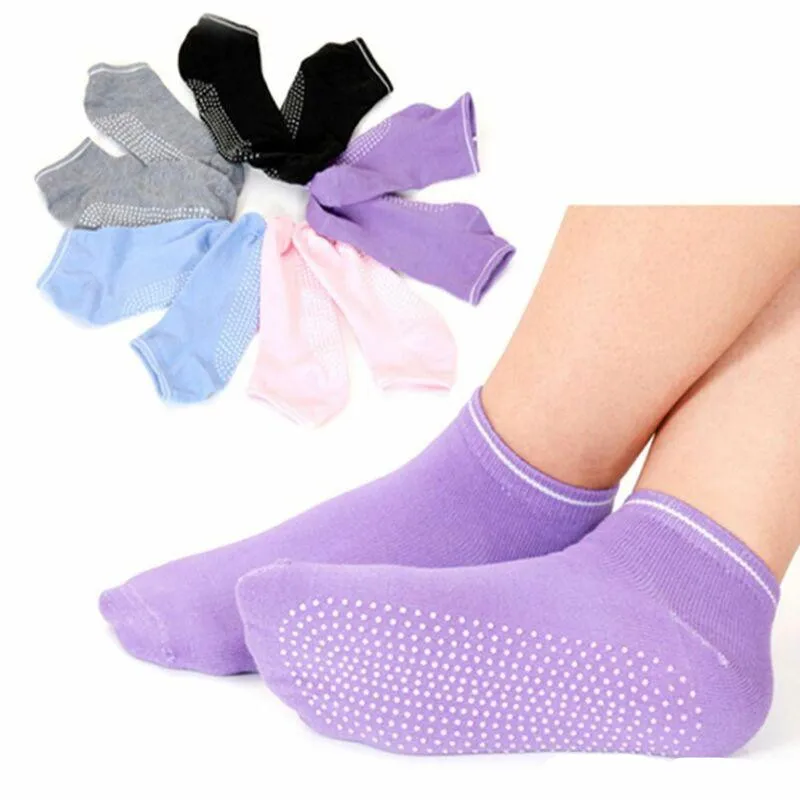 Women Yoga Socks Cotton Dance Gym Sport Non Slip Massage Pilates Fitness Running Socks