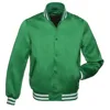 men nylon high quality blank custom wholesale satin varsity letterman baseball bomber jacket