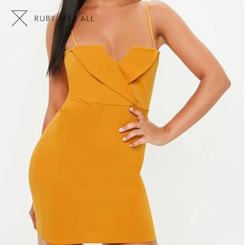 yellow tight sundress