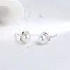 factory gold sterling silver pearl earrings stud for girls women