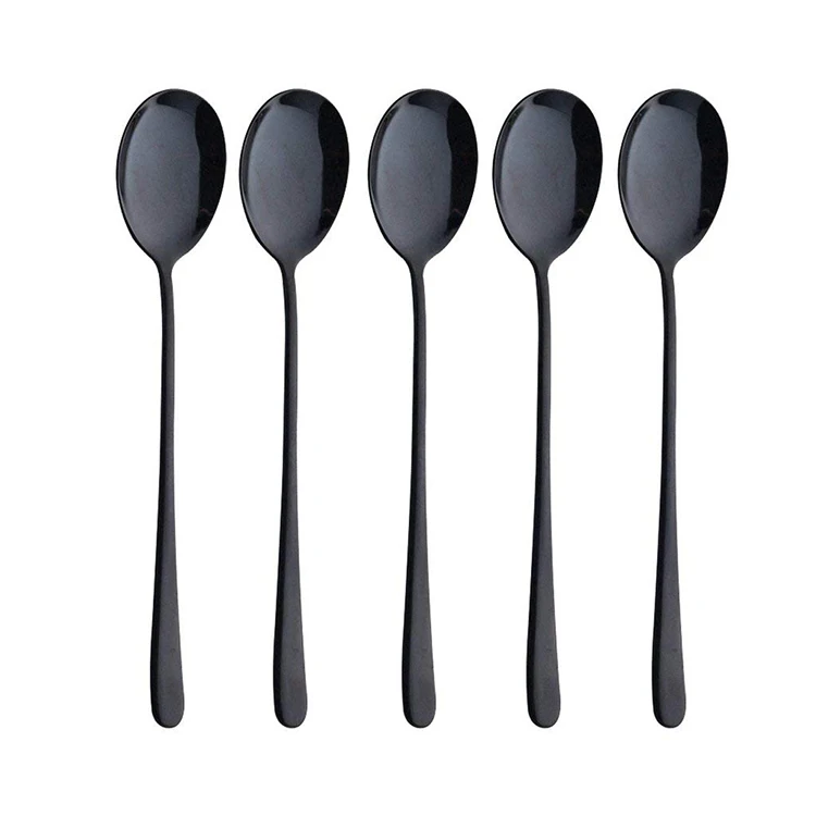 

Korean Style Colorful Stainless Steel 304 Titanium Spoons Steel Metal Dinner Spoons, Customized