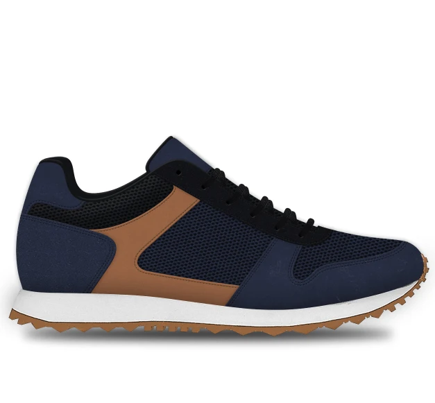 

Genuine Leather New Design Hot Selling Top Quality Men Casual Sneaker, Navy