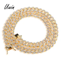 

Hiphop Men Women Iced Out 9mm Cuban CZ Link Chain Bling Miami Cuban Necklace New Arrivals Rapper Jewelries