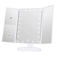 

M12 Amazon Top Seller Desktop Foldable Mirror Portable Lighted Travel Makeup Vanity Mirror With 22 Led