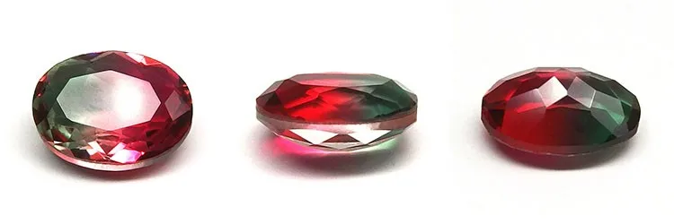 松散的西瓜电气石椭圆形切割玻璃石刻面彩色宝石