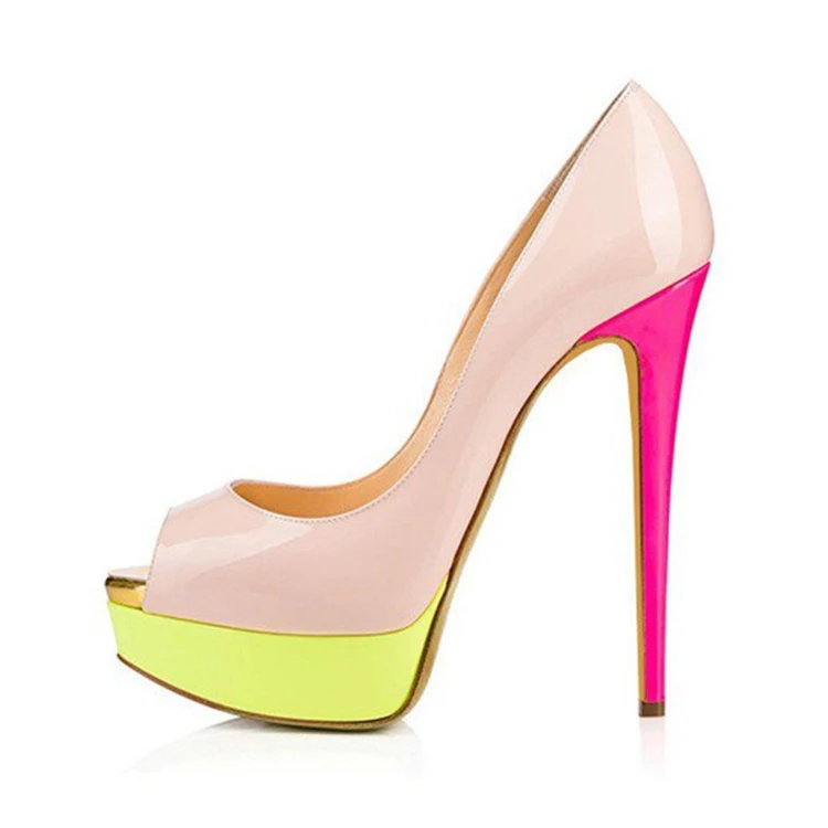 Source Zapatos con plataforma stiletto, tacones altos de 15cm, Nude rosa on m.alibaba.com
