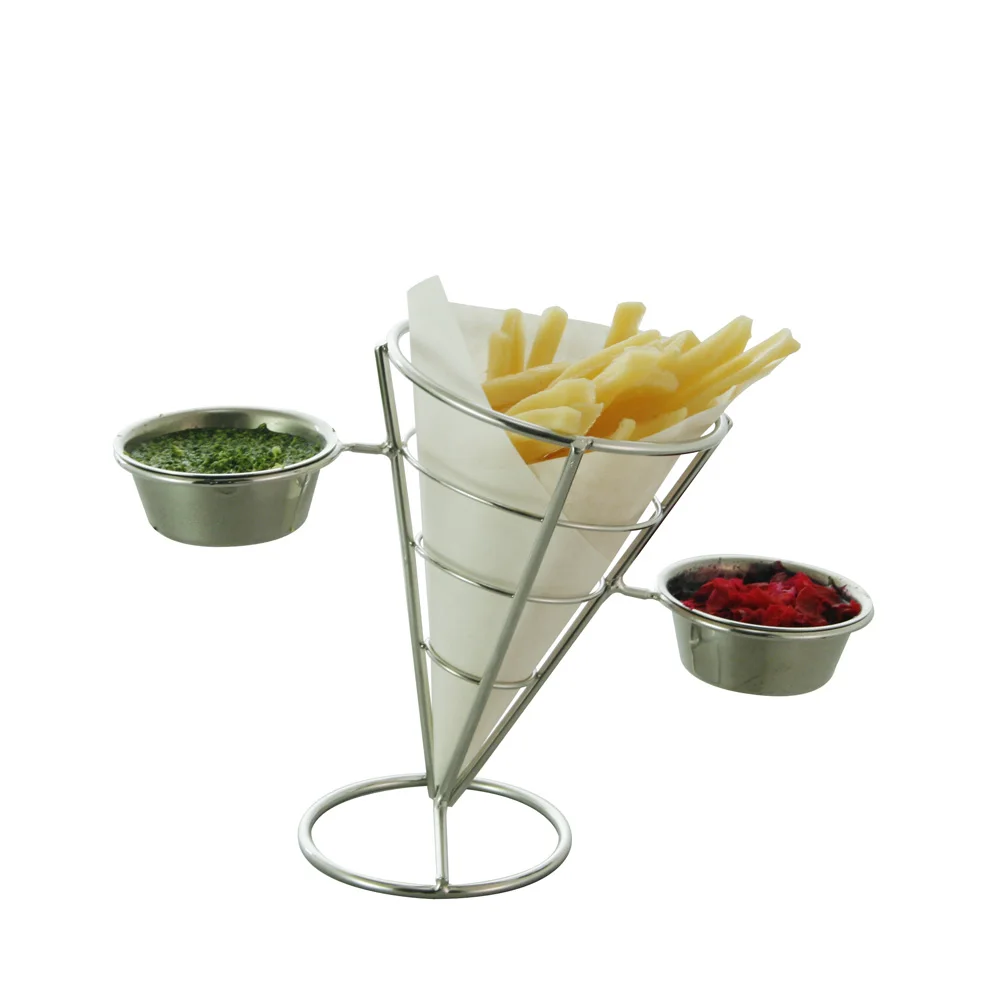 Stainless Steel French Fry Stand Cone Basket Fries Holder Buy Food Cone Holder,French Fry